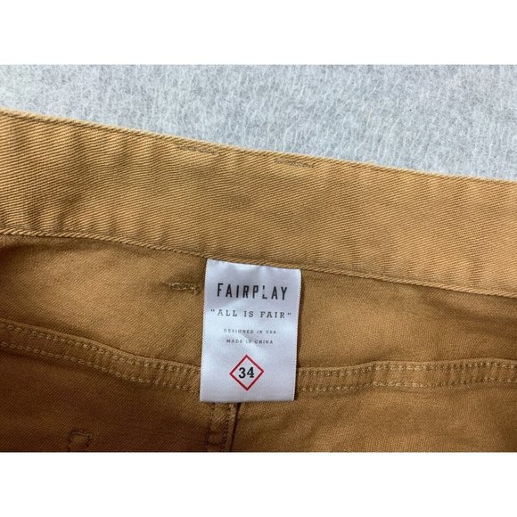 Fair Play Cotton Blend Flat‎ Front Pants (Men's 34x30) Tan/Brown - Picture 3 of 12